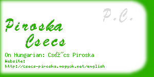 piroska csecs business card